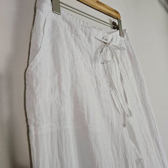 Charter Club Weekend Women's Pants Medium White Crinkle Cosatal Resort Beachy - Picture 5 of 13